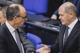 CDU-Chef Merz und SPD-Kanzler Scholz könnten ein Bündnis eingehen.