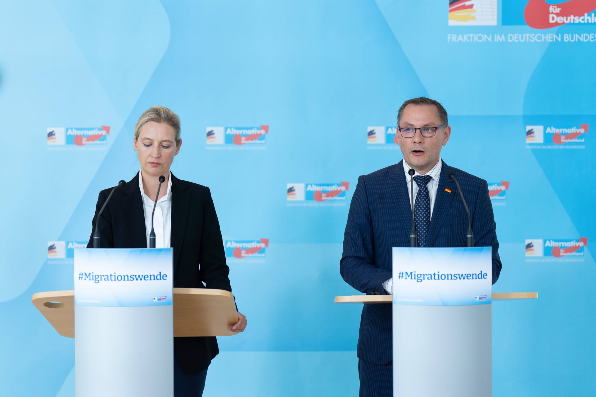 Berlin: AfD-Chefs Weidel (links) und Chrupalla (rechts)