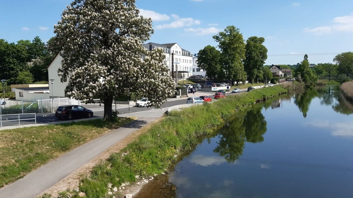 Die Freiberger Mulde im Bereich der Wappenhenschanlage in Döbeln. Hier entsteht der neue Bauabschnitt für rund 10 Millionen Euro.