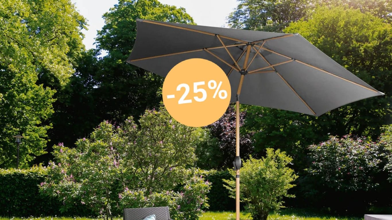 Sonnenschirm im Angebot: Das Modell von Livarno kostet heute nur 59,99 Euro.