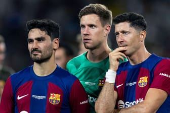 İlkay Gündoğan, Marc-André ter Stegen und Robert Lewandowski (v. l. n. r.): Alle drei spielen für den FC Barcelona.