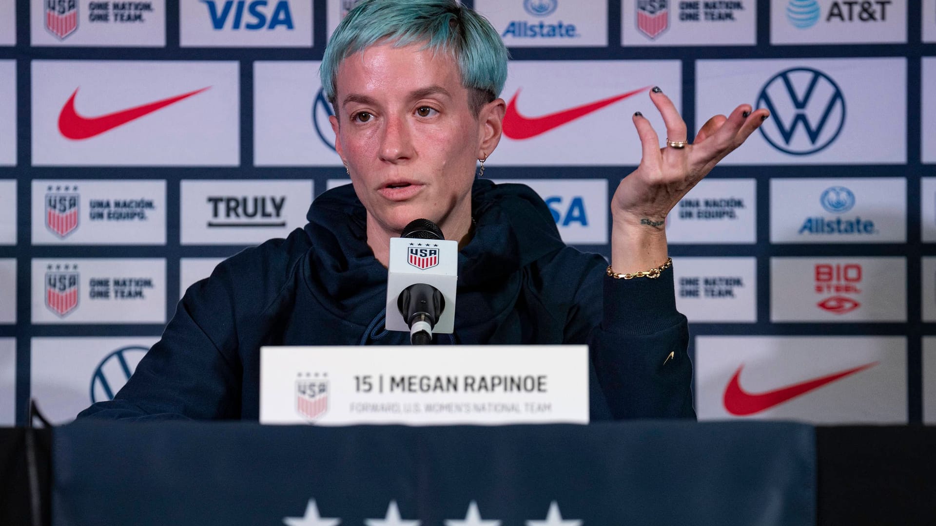 Doppel-Weltmeisterin Megan Rapinoe kam gegen die Niederlande nicht zum Einsatz.