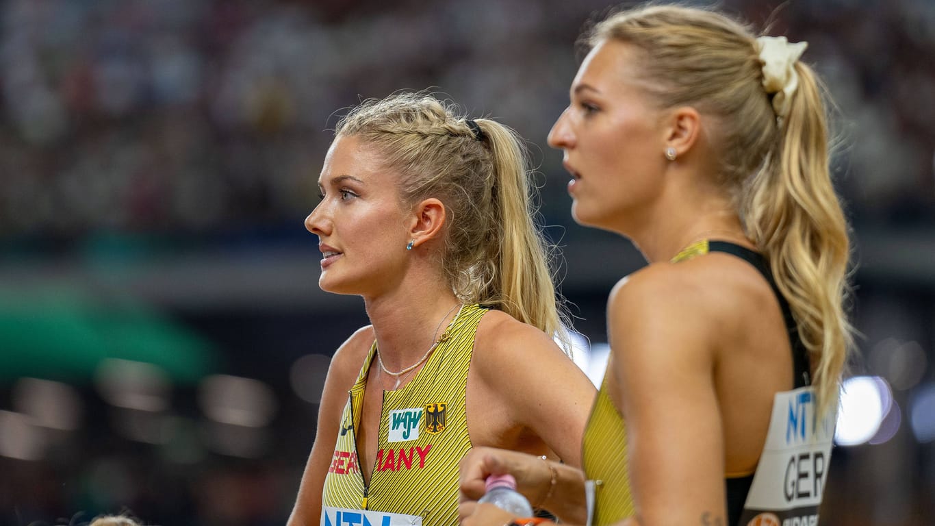 Alica Schmidt (l.) und Luna Thiel: Die Staffel hat es über die 400 Meter nicht ins Finale geschafft.