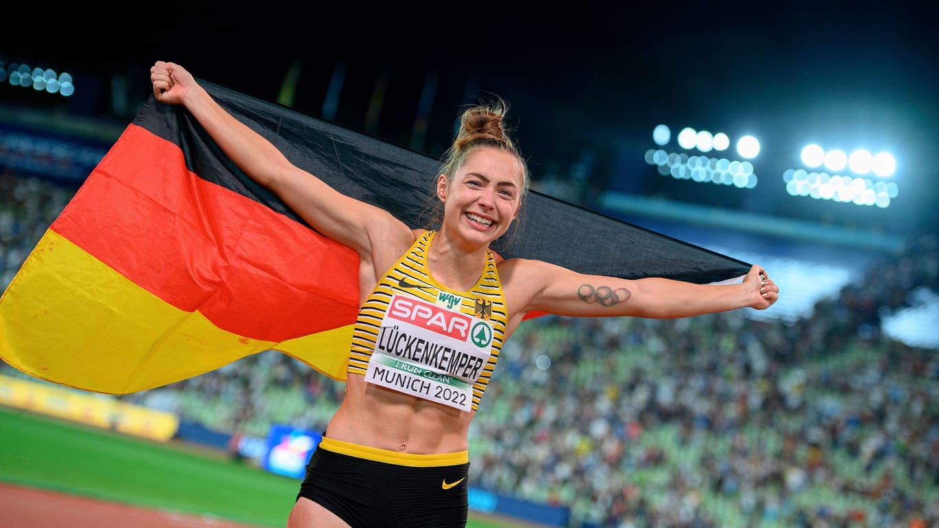 Jubel bei Gina Lückenkemper: Sie wurde im vergangenen Jahr Europameisterin.