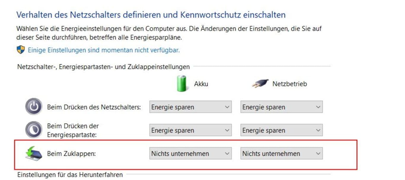 Laptop Standby oder Ruhezustand ausschalten so geht's