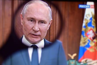 Machthaber Putin bei einer Rede an die Nation Ende Juni 2023.