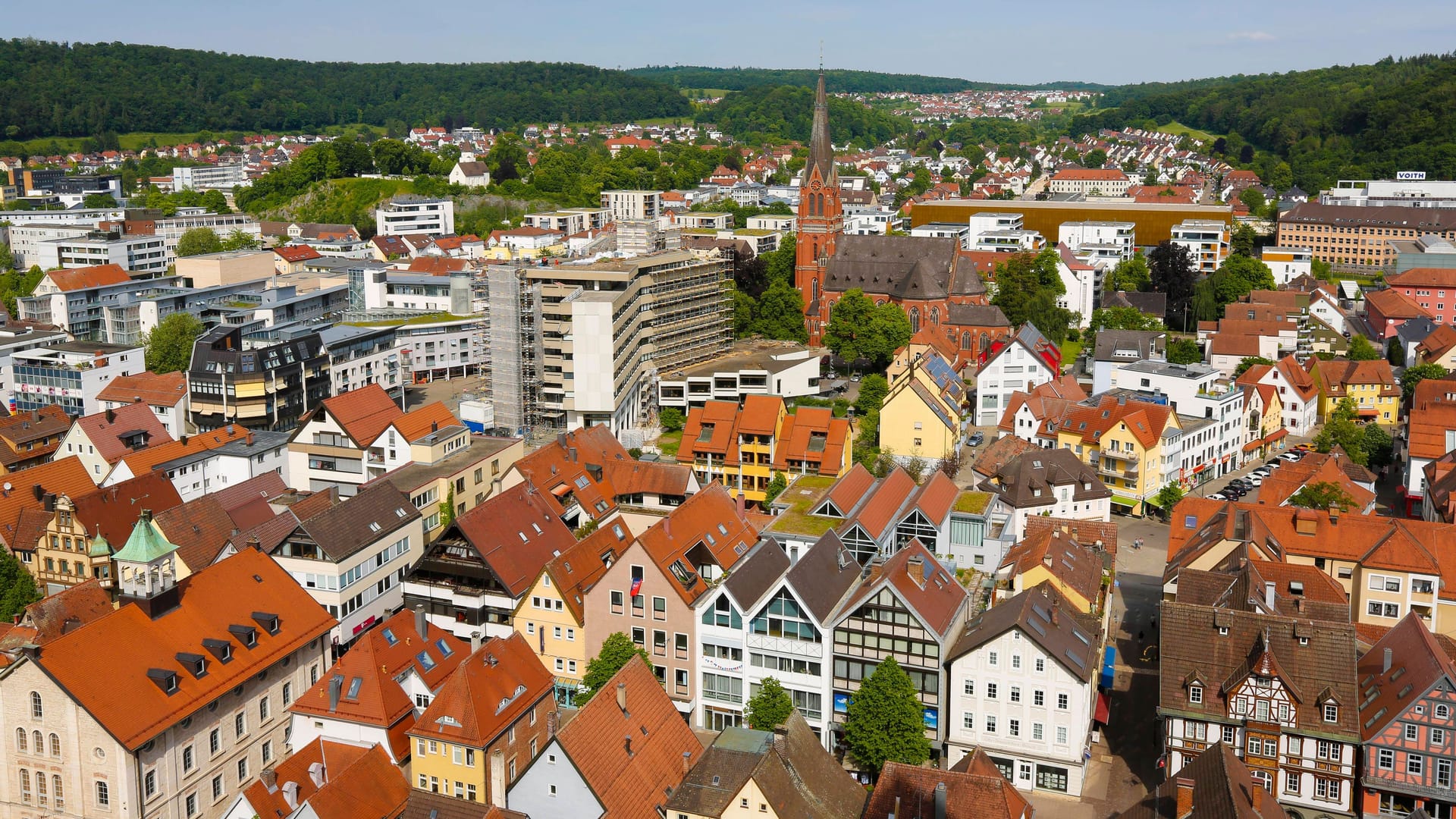 Aussicht auf die Stadt Heidenheim an der Brenz.