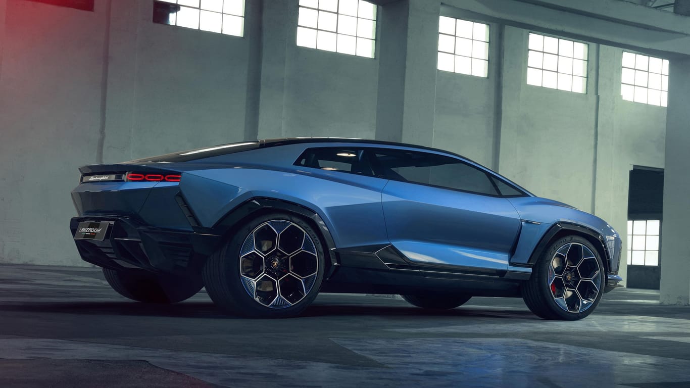 Von allem nur das Beste: Der Lanzador vereint das kantige Design der übrigen Lamborghini-Modelle mit einem 1.340 PS starken E-Antrieb.