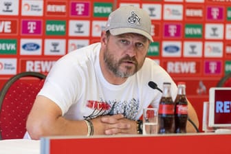 Pressekonferenz des 1. FC Köln: Steffen Baumgart vor dem Spiel gegen Borussia Dortmund.