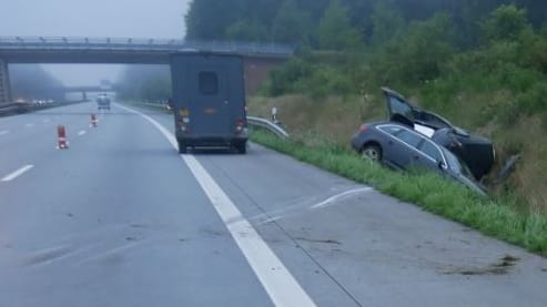 Die Unfallstelle auf der A1: Das Pferd konnte nicht mehr gerettet werden.