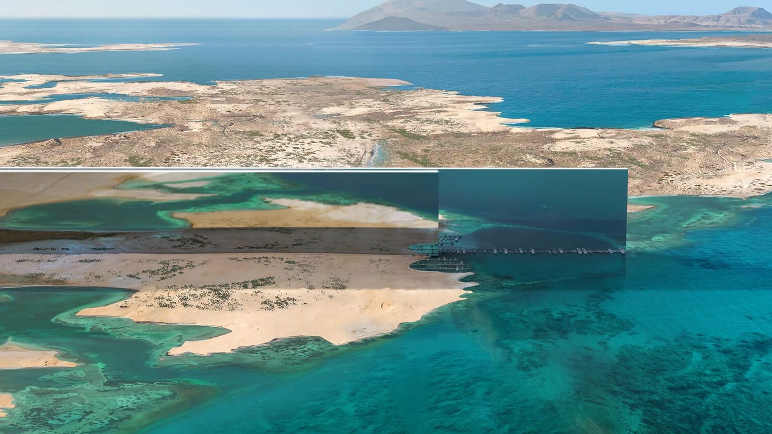 Eine Computervisualisierung von "The Line": Die Planer von Neom haben das Flaggschiff des Projekts als Sidescraper konzipiert – ein auf der Seite liegender Wolkenkratzer.