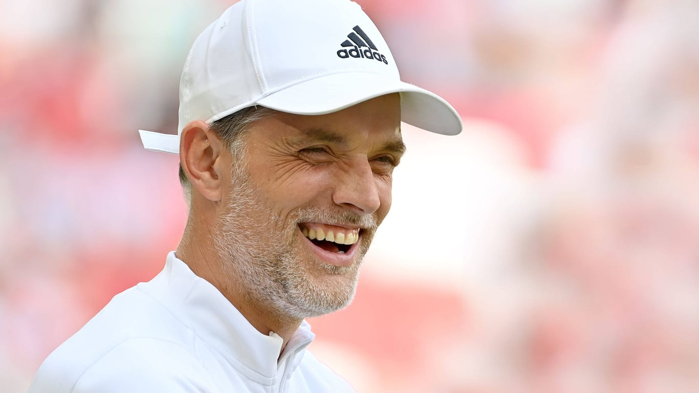 Thomas Tuchel: Der Bayern-Coach freute sich sichtlich über die Ankunft Harry Kanes.