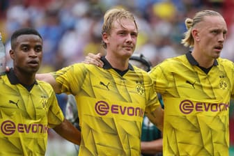 Youssoufa Moukoko , Julian Brandt und Marius Wolf (v.l.n.r.): Alle drei BVB-Stars spielen für die deutsche Nationalmannschaft.