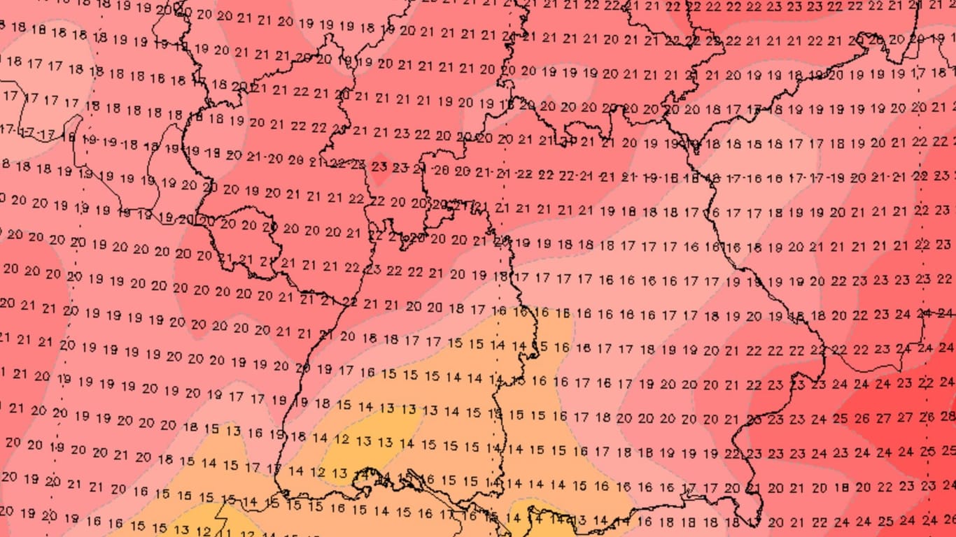 Temperaturvorhersage für den kommenden Sonntag (21. August): Eine deutliche Abkühlung steht bevor.