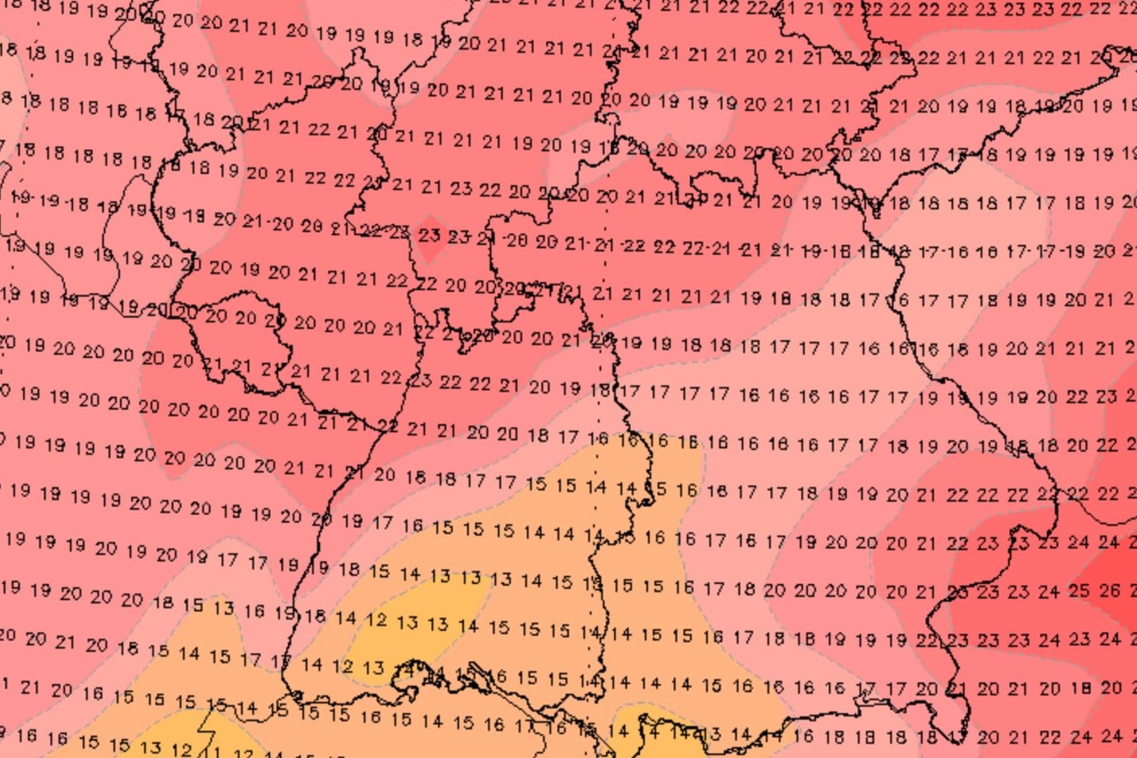 Temperaturvorhersage für den kommenden Sonntag (21. August): Eine deutliche Abkühlung steht bevor.