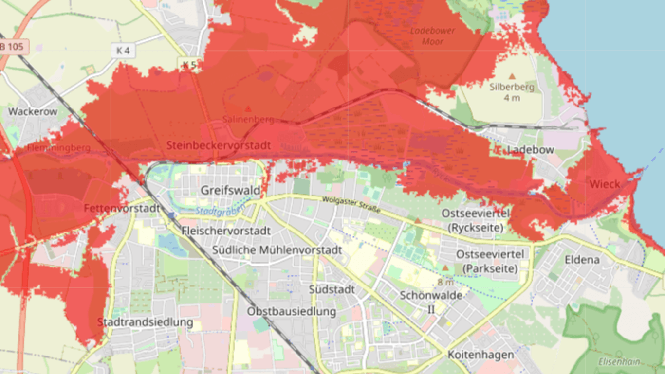 Modell Greifswald Klimaerwärmung