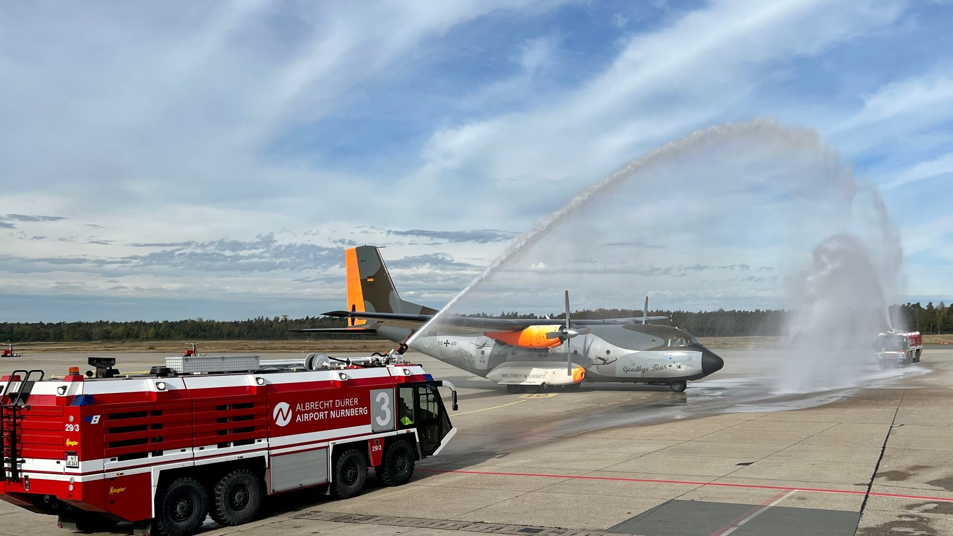 Zwischenlandung der Extraklasse in Nürnberg mit der Transall C-160.