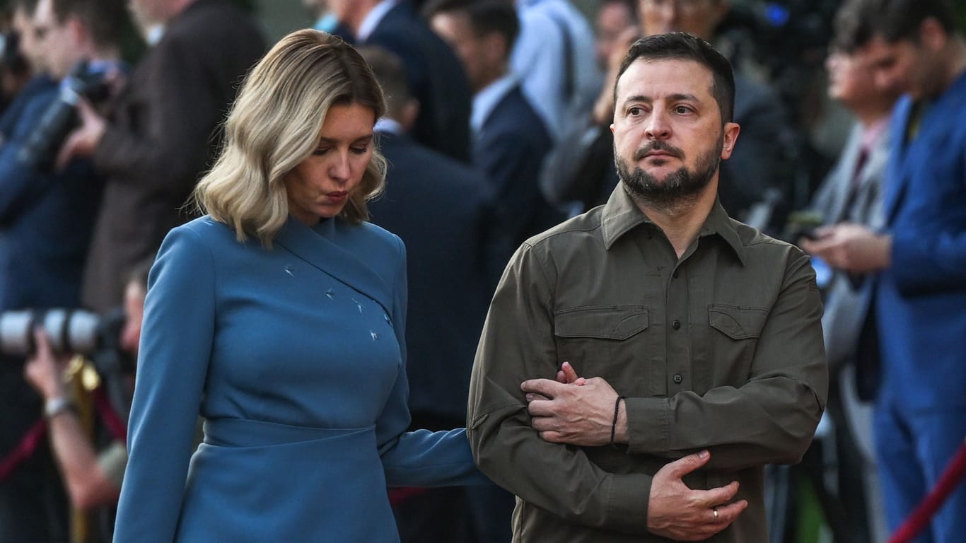 Olena Selenska mit ihrem Mann Wolodymyr beiim Nato-Gipfel in Litauen, Anfang Juli.