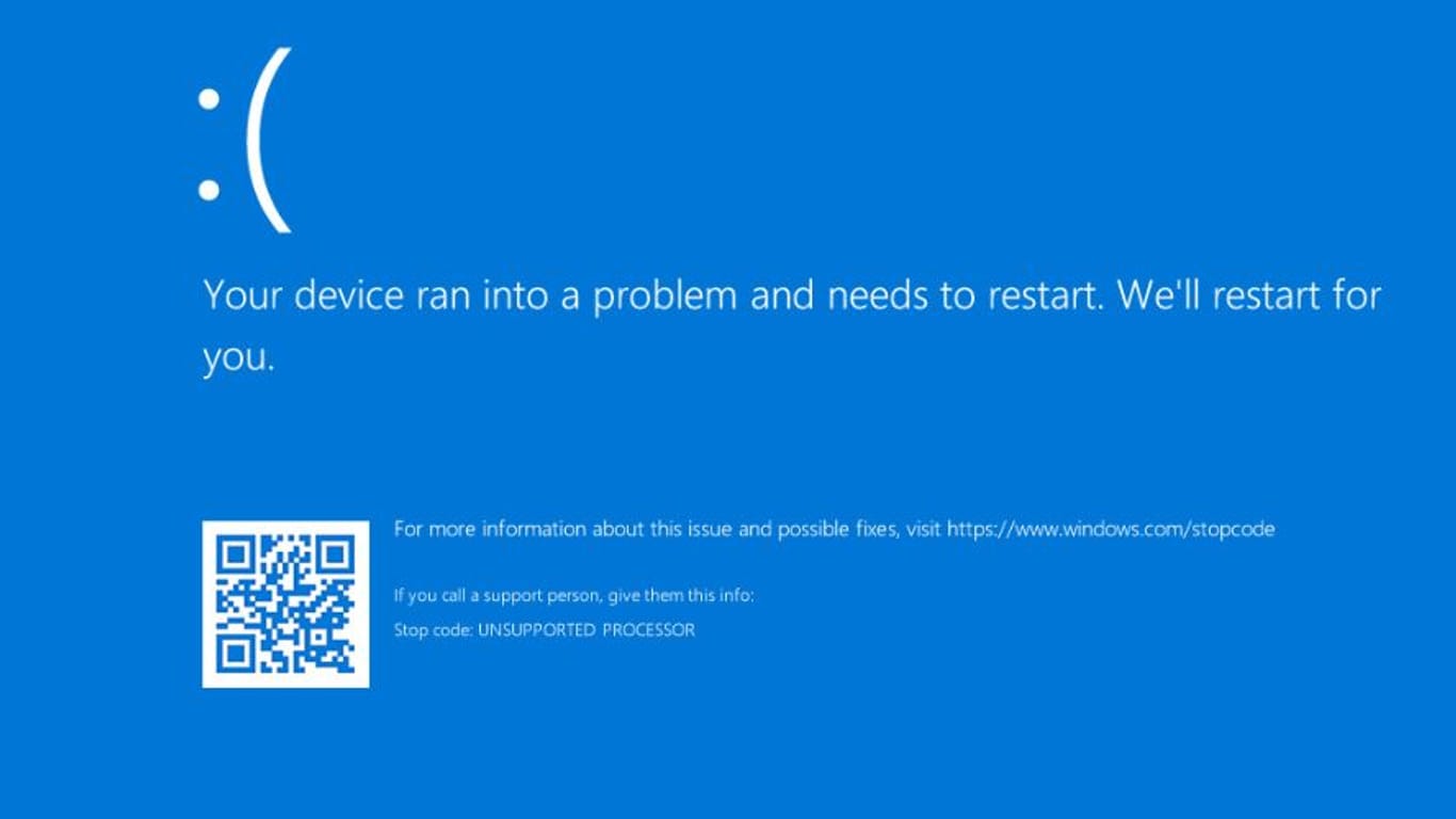 Windows-Bluescreen: Nach einem Absturz des Betriebssystems sehen Nutzer eine Fehlermeldung.