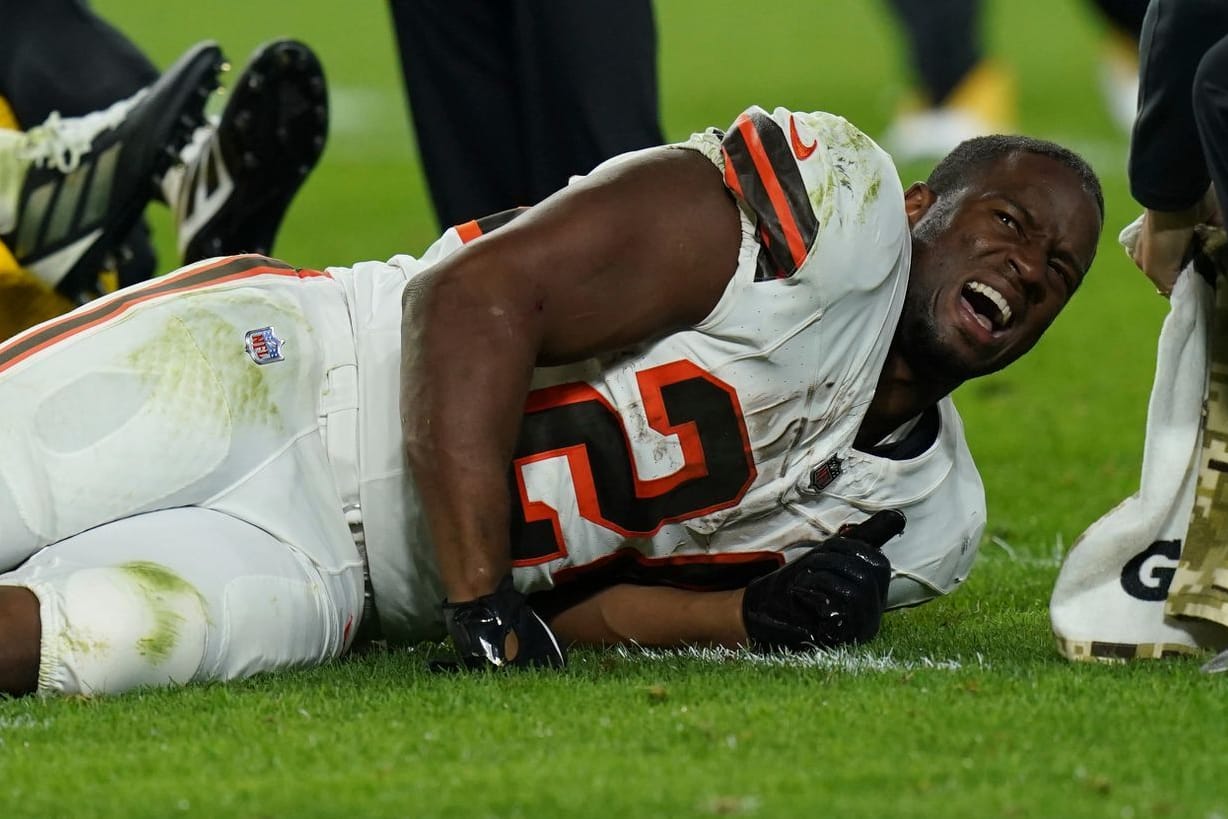Nick Chubb: Der Running Back der Cleveland Browns verletzte sich am Montagabend schwer.