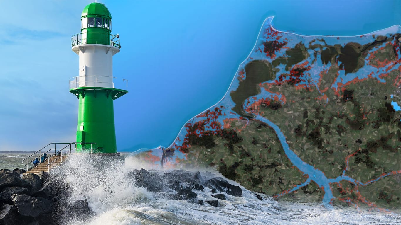 Ostseeküste, Warnemünde, Klimakrise, Meeresspiegel