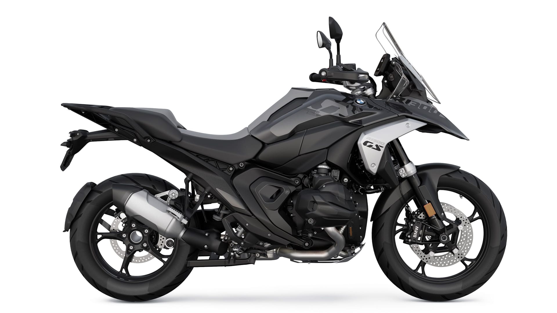 Dunkle Gestalt: Die R 1300 GS Triple Black weist neben ihrer speziellen Dreifarb-Lackierung unter anderem einen höheren, elektrisch verstellbaren Windschild auf.