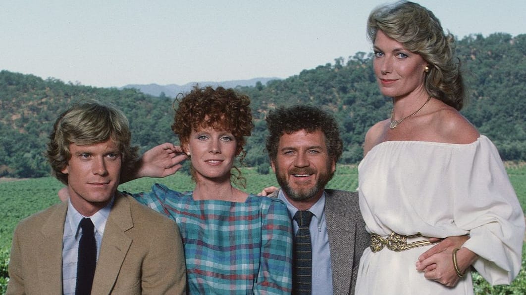 Die Stars aus "Falcon Crest": William R. Moses, Jamie Rose, Robert Foxworth und Susan Sullivan.