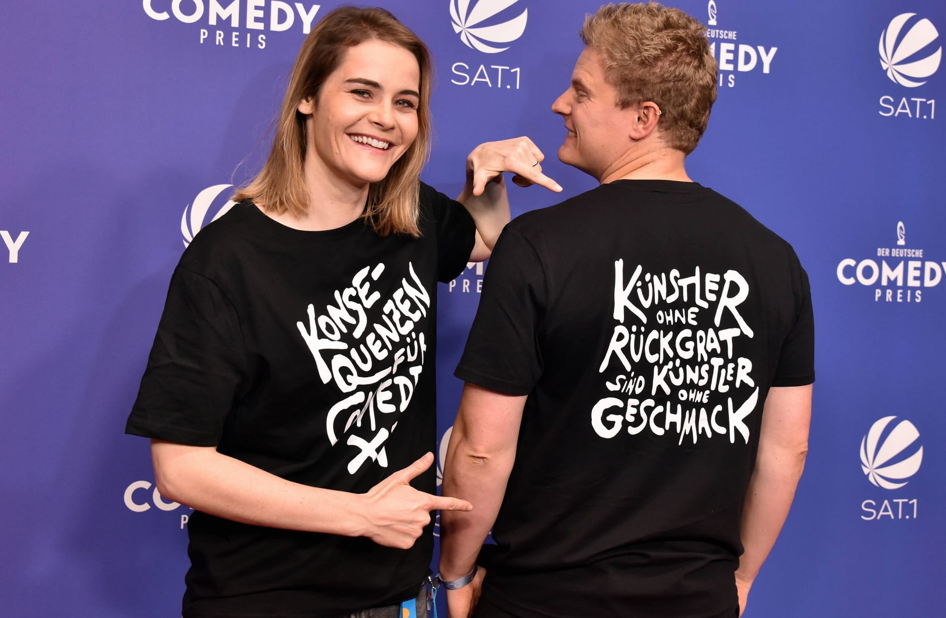 Comedian Hazel Brugger und ihr Mann Thomas Spitzer bei der Verleihung des Deutschen Comedypreises 2021