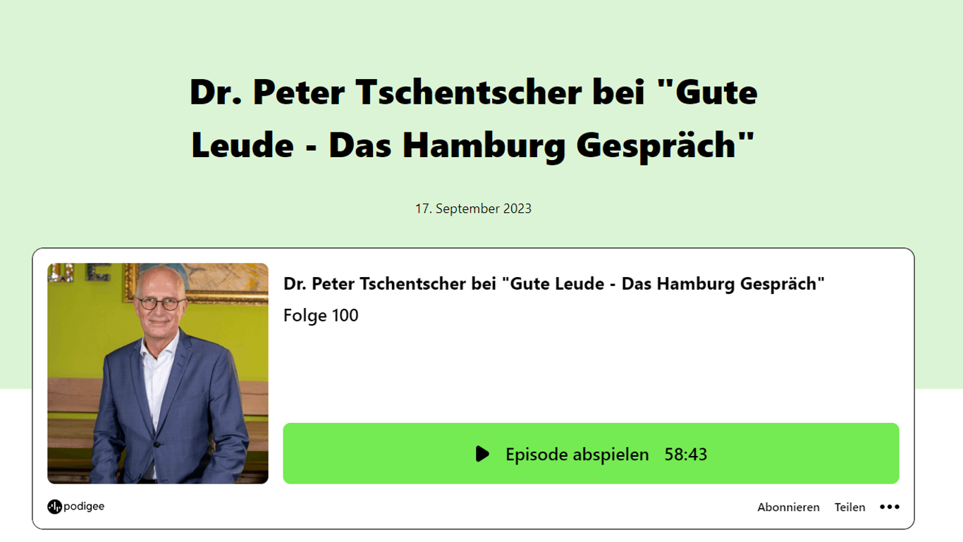 Peter Tschentscher zu Gast beim Podcast "Gute Leude".