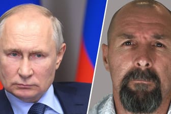Wladimir Putin (l.) und Wadim Krassikow (r.) (Montage): Warum will der Kremlchef unbedingt den Tiergarten-Mörder zurück?