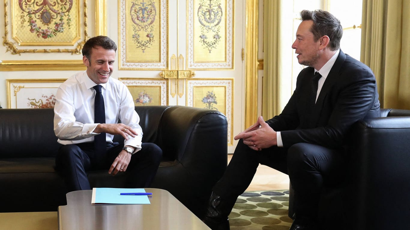 Emmanuel Macron und Elon Musk: Der Techmilliardär ist sich seiner Bedeutung gewiss.