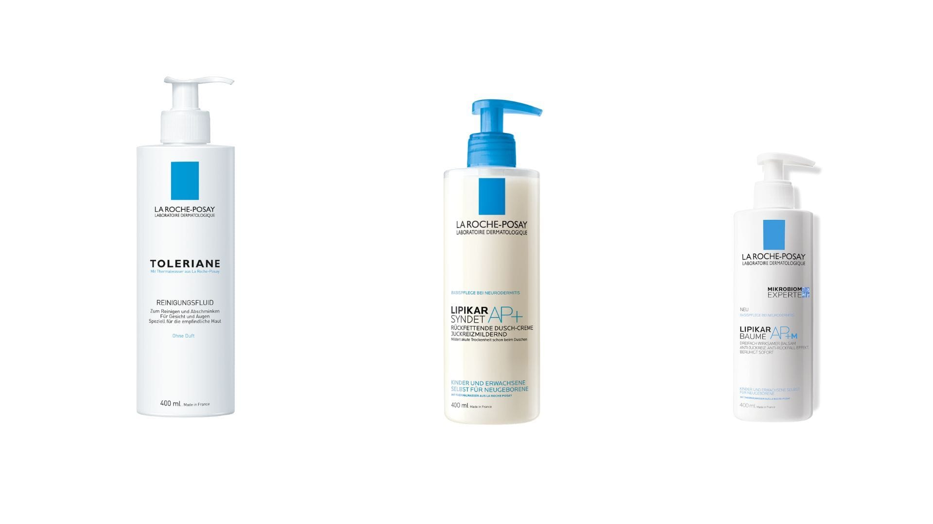 Von der Duschcreme bis hin zum Körperbalsam bietet La Roche Posay eine große Bandbreite an sanften Hautpflegeprodukten.