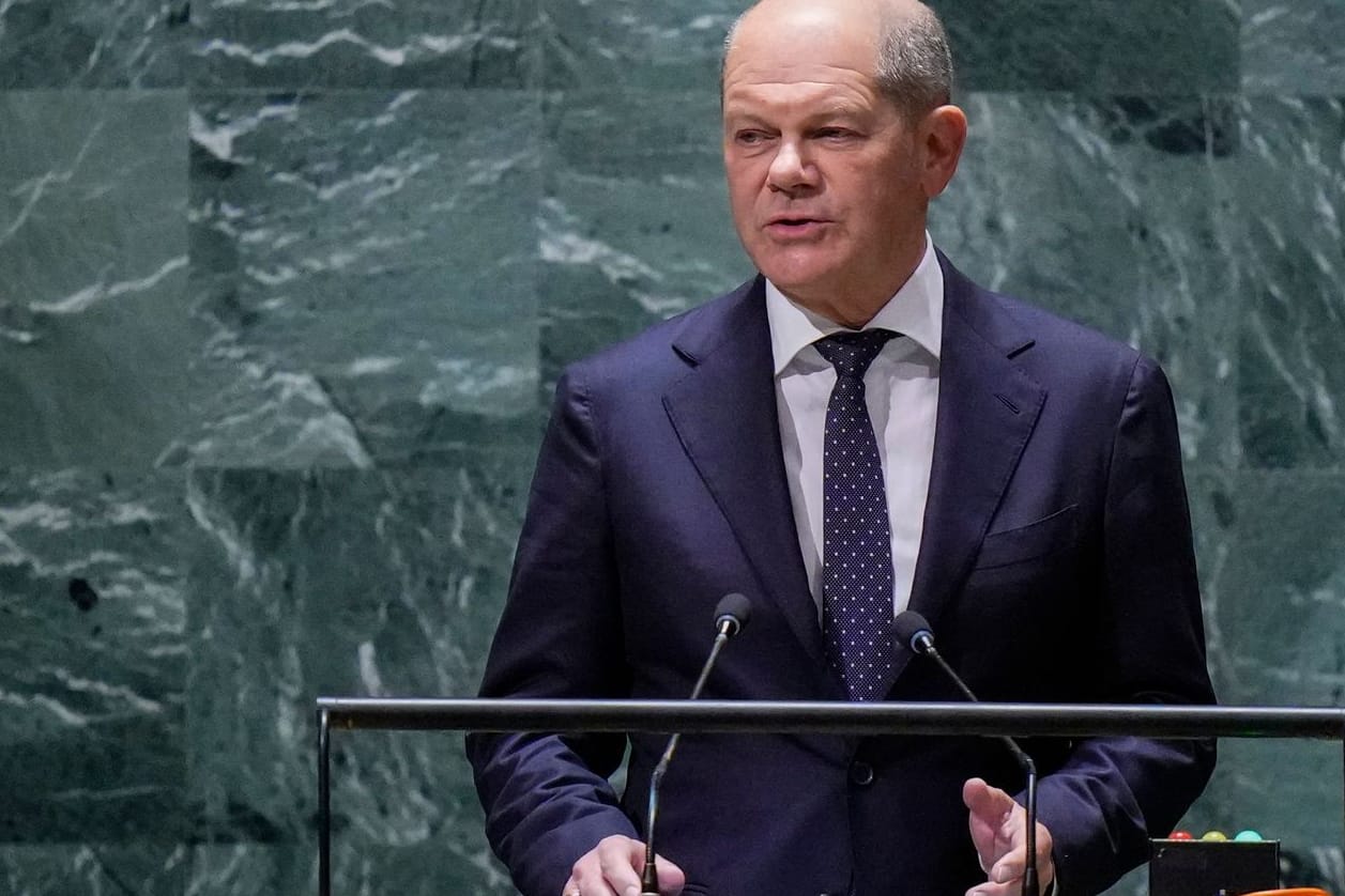 Olaf Scholz vor den Vereinten Nationen: "Russland ist für diesen Krieg verantwortlich".