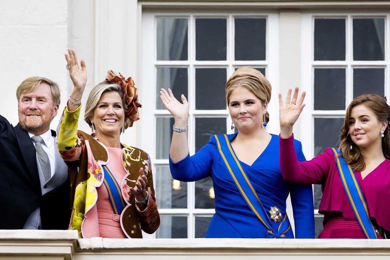 Die Royals am Prinsjesdag: König Willem-Alexander mit seiner Frau Máxima und den Töchtern Alexia und Amalia.