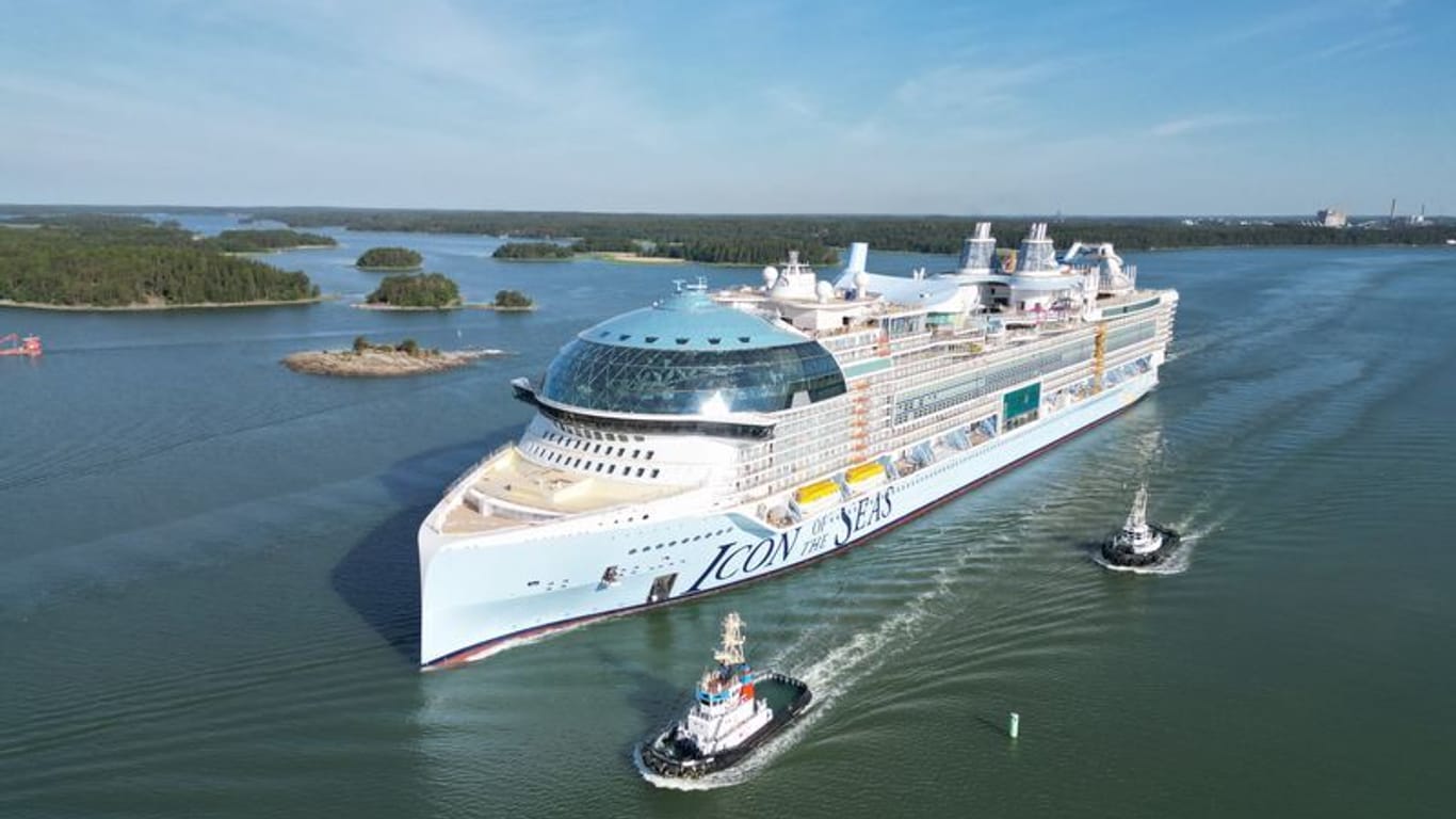 365 Meter lang, Platz für bis zu 7.600 Passagiere: Die "Icon of the Seas" ist das größte Kreuzfahrtschiff der Welt.