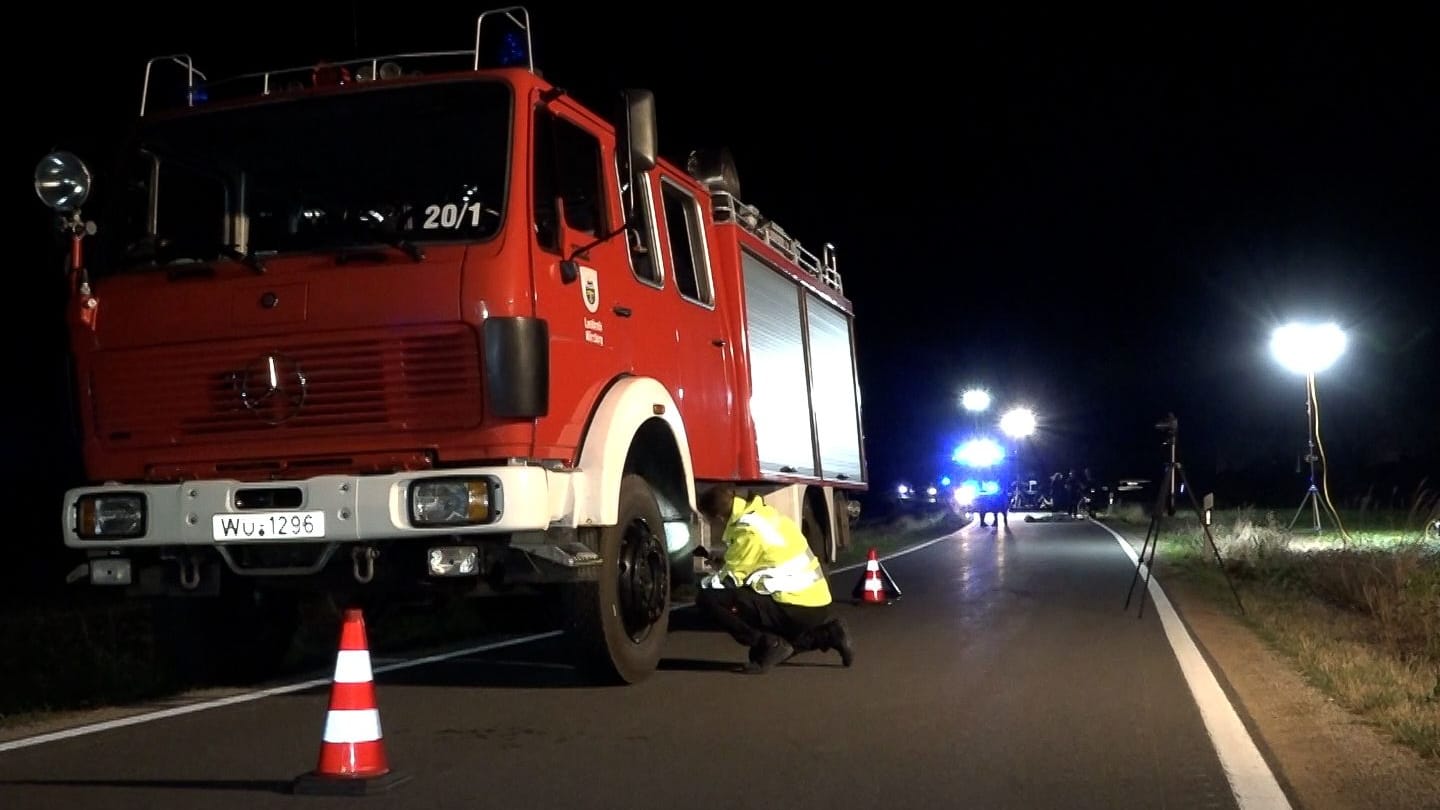 Unfallstelle im Landkreis Würzburg: Die angefahrene Frau verstarb noch vor Ort.