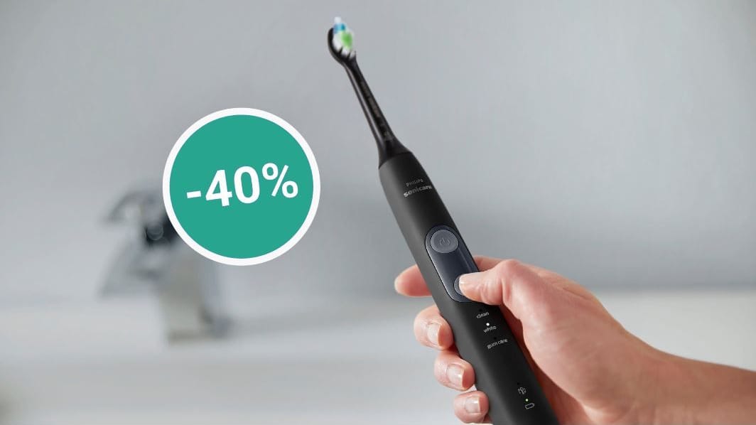 Die reduzierte Sonicare-Schallzahnbürste von Philips wird mit einem Reiseetui und einer praktischen UV-Reinigungsstation geliefert.