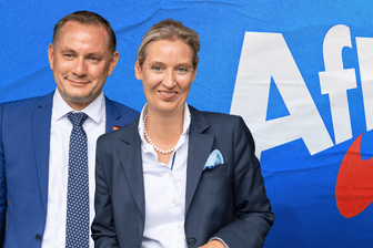 Tino Chrupalla und Alice Weidel: Die Vorsitzenden der AfD können sich über Wahlerfolge und gute Umfragewerte freuen.