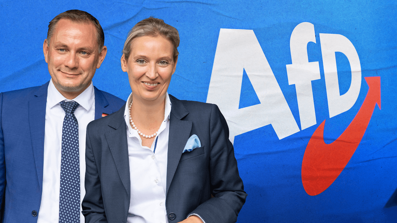 Tino Chrupalla und Alice Weidel: Die Vorsitzenden der AfD können sich über Wahlerfolge und gute Umfragewerte freuen.