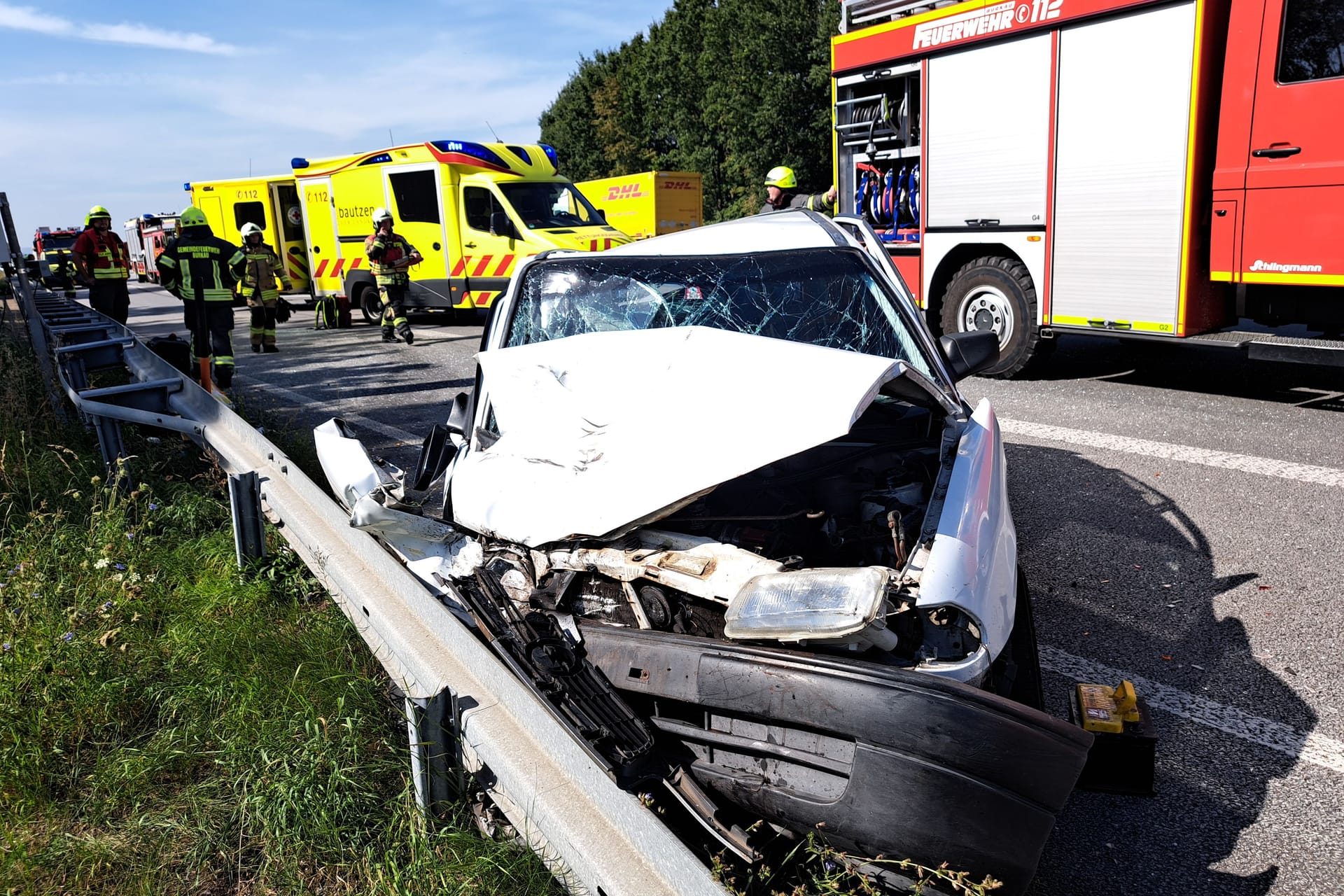 Großeinsatz für Einsatzkräfte der Rettungsdienst und Feuerwehr der Gemeinde Burkau, sowie der Berufsfeuerwehr Bautzen.