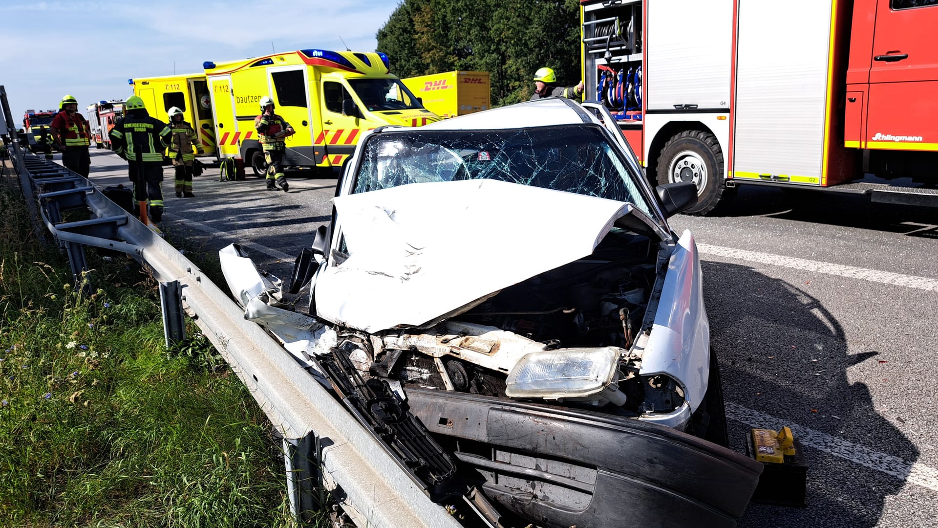 Großeinsatz für Einsatzkräfte der Rettungsdienst und Feuerwehr der Gemeinde Burkau, sowie der Berufsfeuerwehr Bautzen.