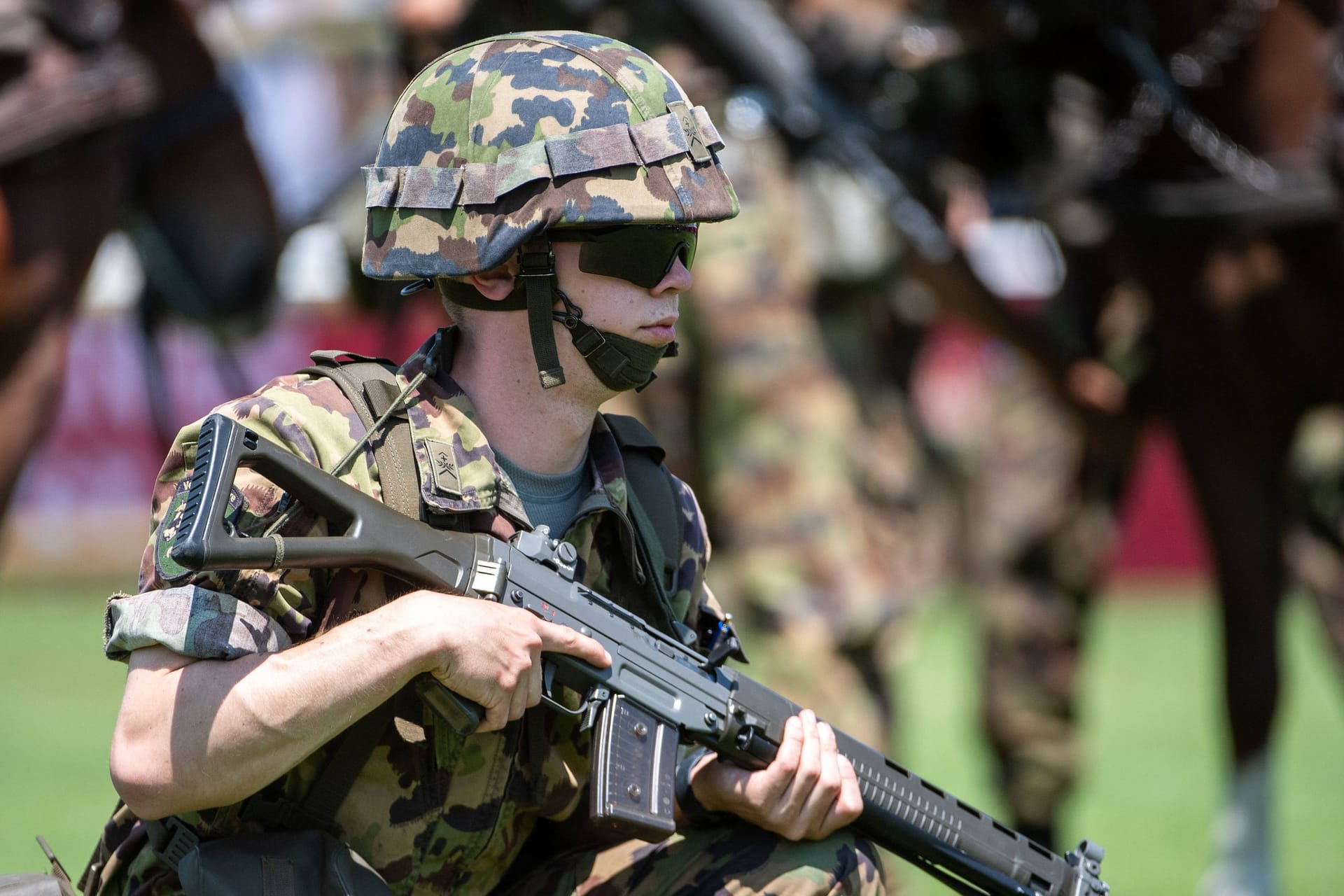 Soldat der Schweizer Armee (Archivbild): Der Mann war zusammengebrochen und im Krankenhaus gestorben.