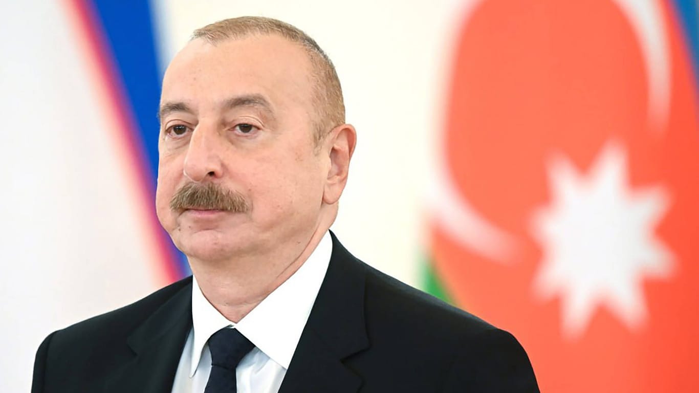 Der Präsident Aserbaidschans bei einem Wirtschaftsgipfel in Moskau im Mai: Der Diktator ist seit 2003 an der Macht.