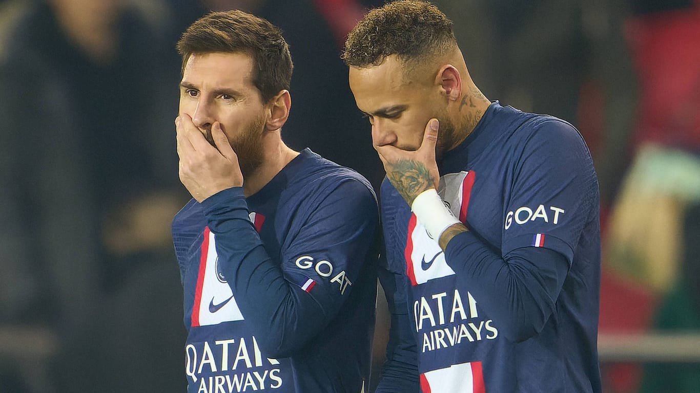 Messi (l.) und Neymar: Sie spielten beide für PSG.