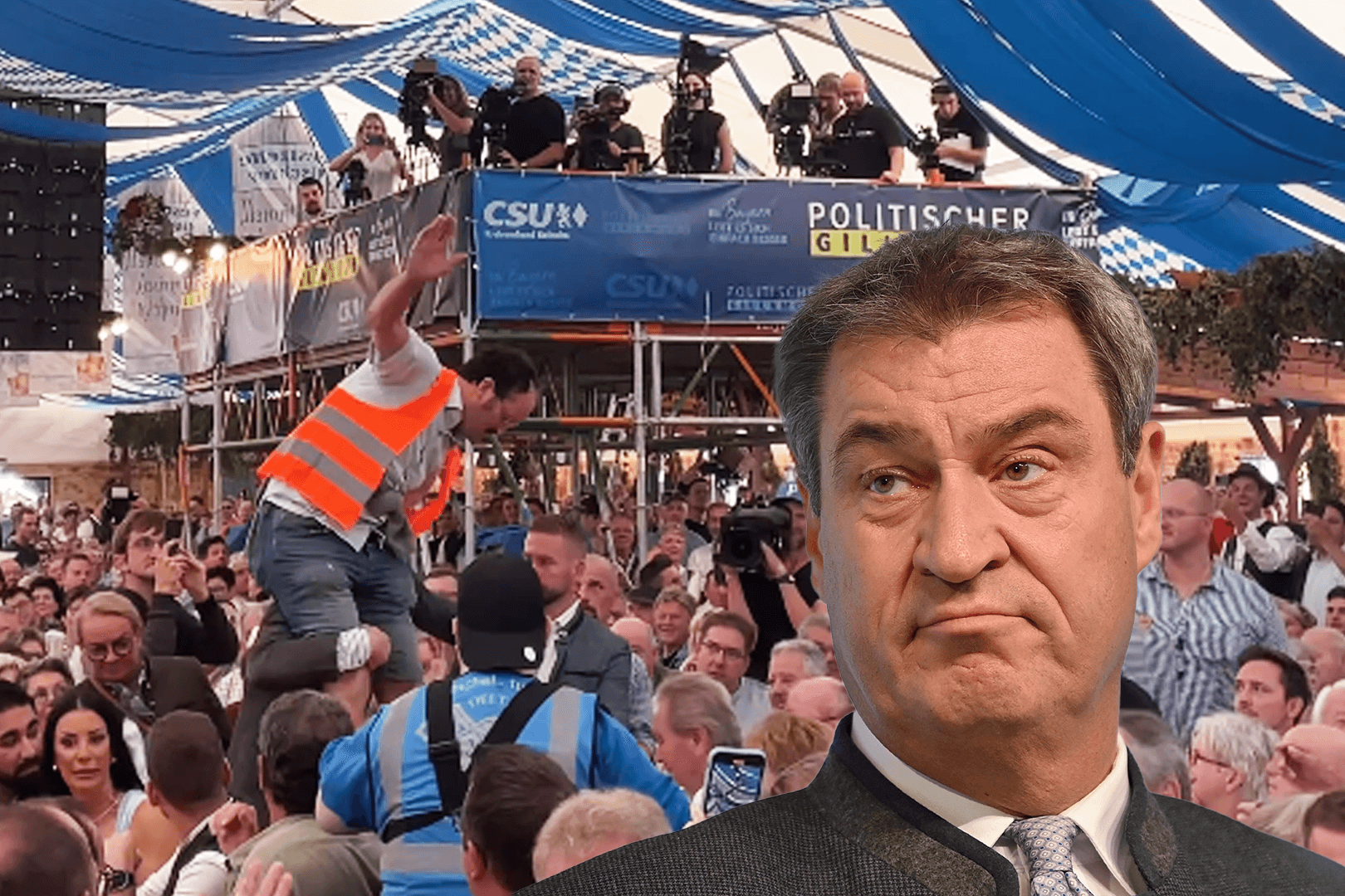 Klimaaktivist stört Söder bei Rede
