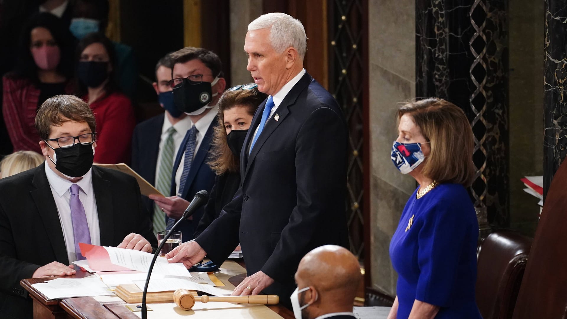 Die Verfassung blieb gewahrt: Mike Pence am 6. Januar 2021 im US-Kongress (Archivbild).