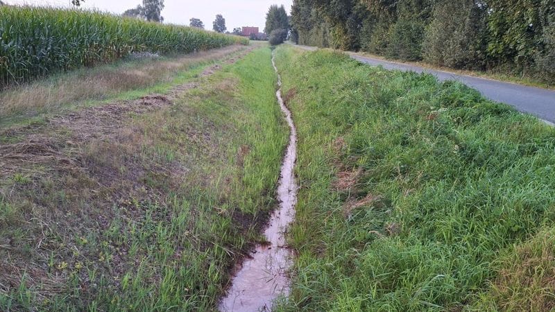 Der Graben, wo die Leiche entdeckt wurde: Die Todesumstände sind noch unklar.