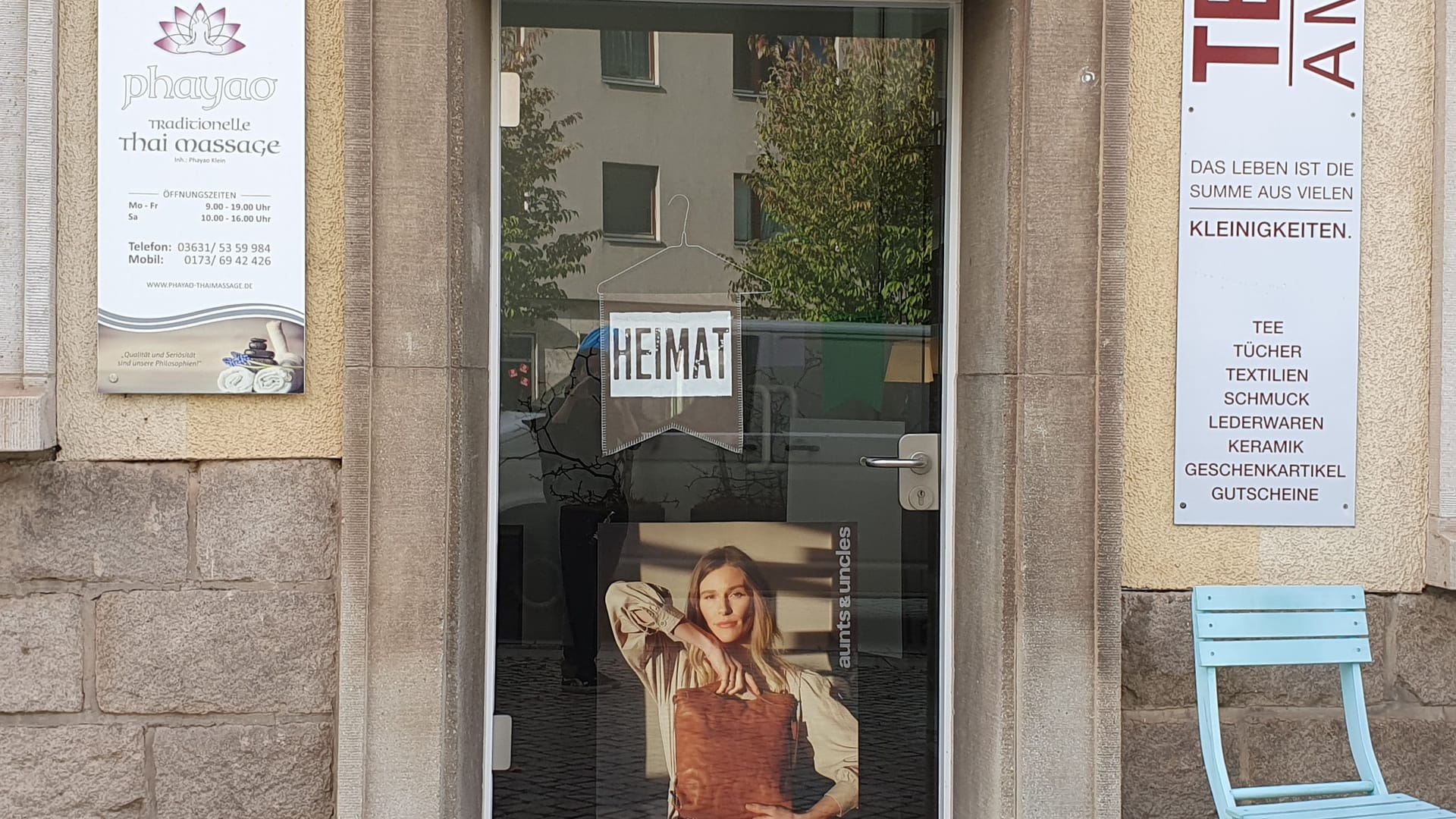 "Heimat"-Schild in einem Teegeschäft: Die Stadt sei schon lange gespalten, sagt der aktuelle Oberbürgermeister.