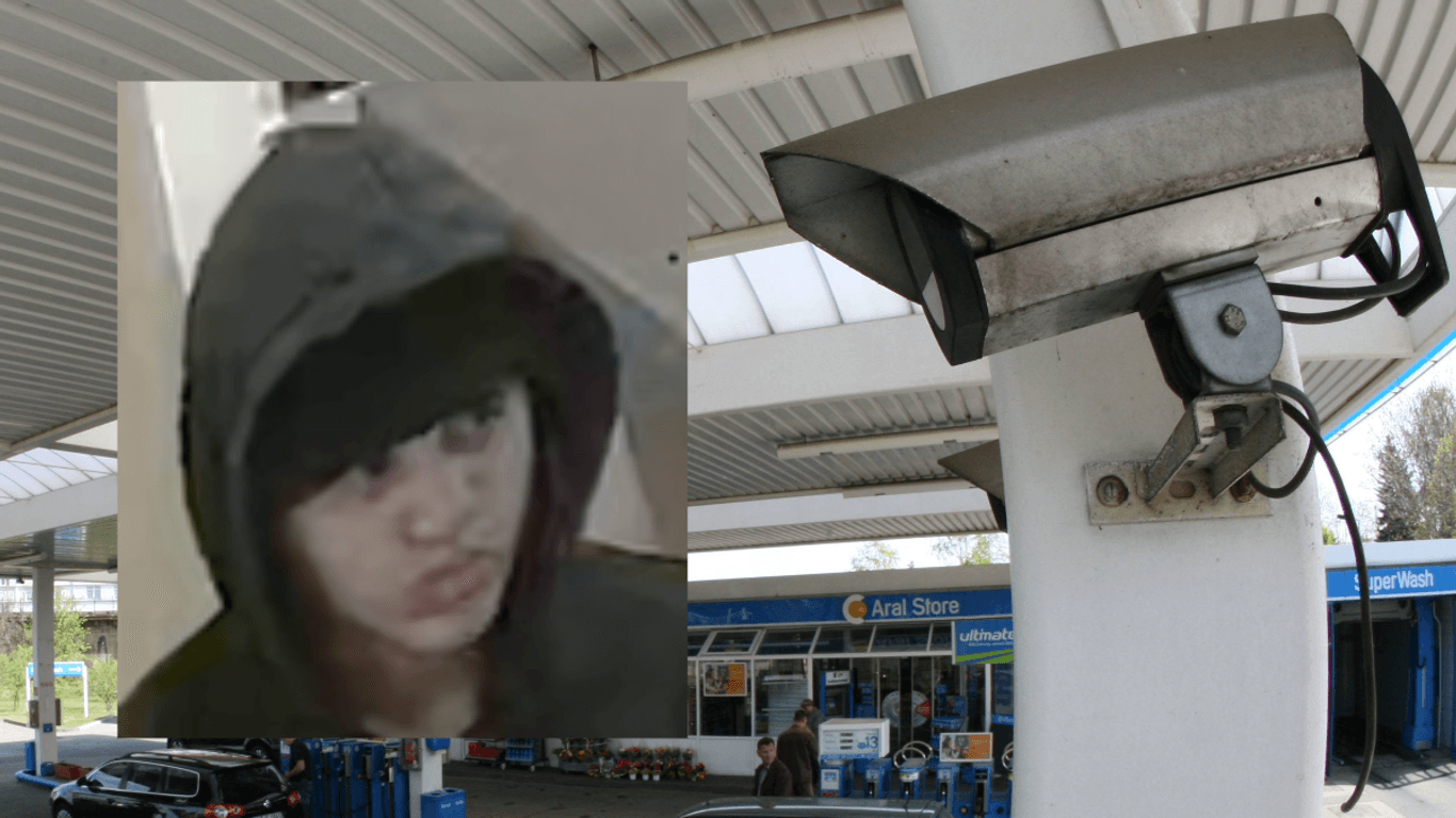Eine Tankstelle (Symbolbild): Mit diesem Bild der Überwachungskamera fahndet die Polizei nach dem Räuber.