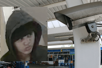 Eine Tankstelle (Symbolbild): Mit diesem Bild der Überwachungskamera fahndet die Polizei nach dem Räuber.